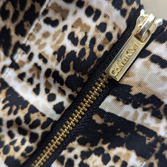 Calvin Klein Fit and Flare A-line Cheetah Print Dress - Picture 6 of 6